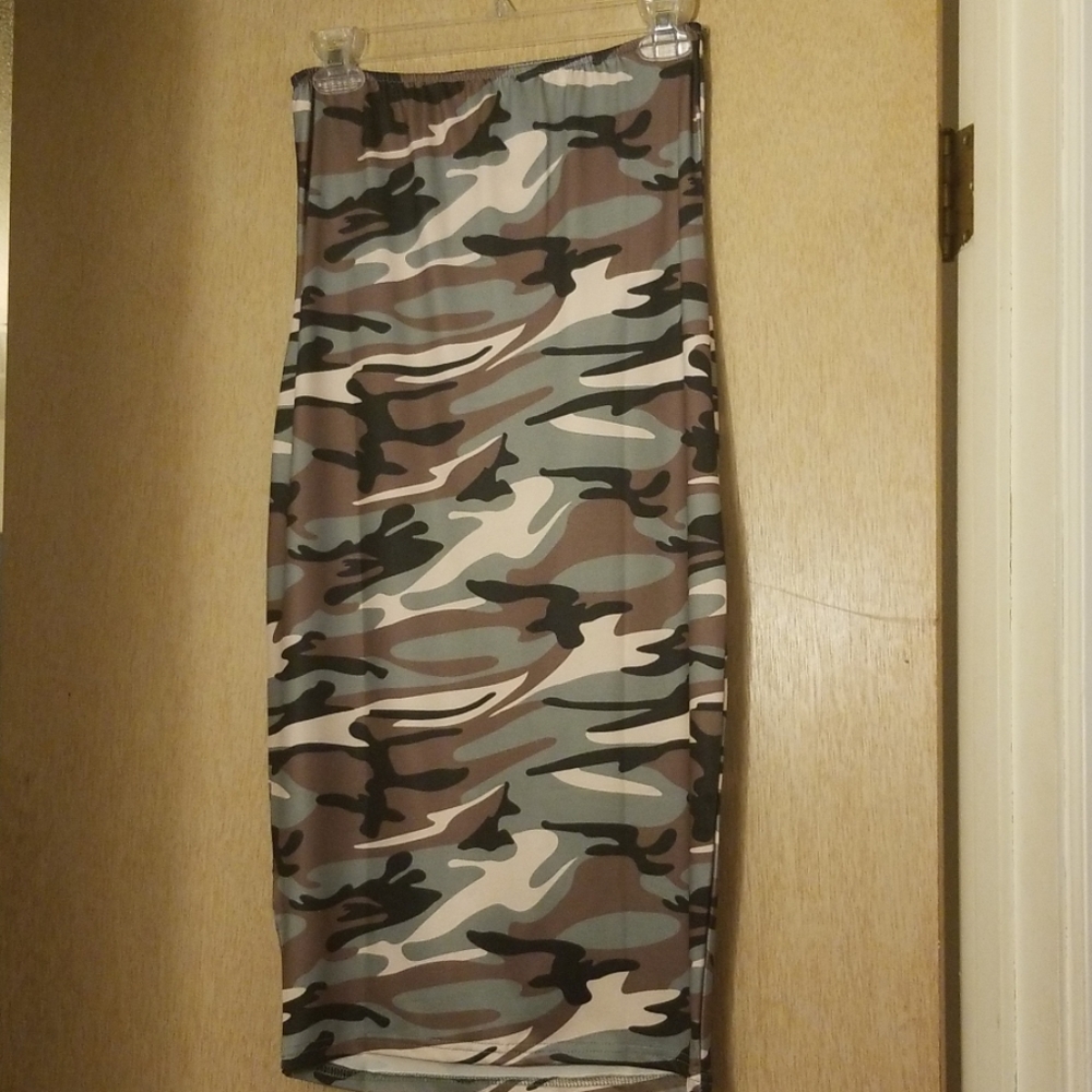 Camo Strapless Dress Size Medium